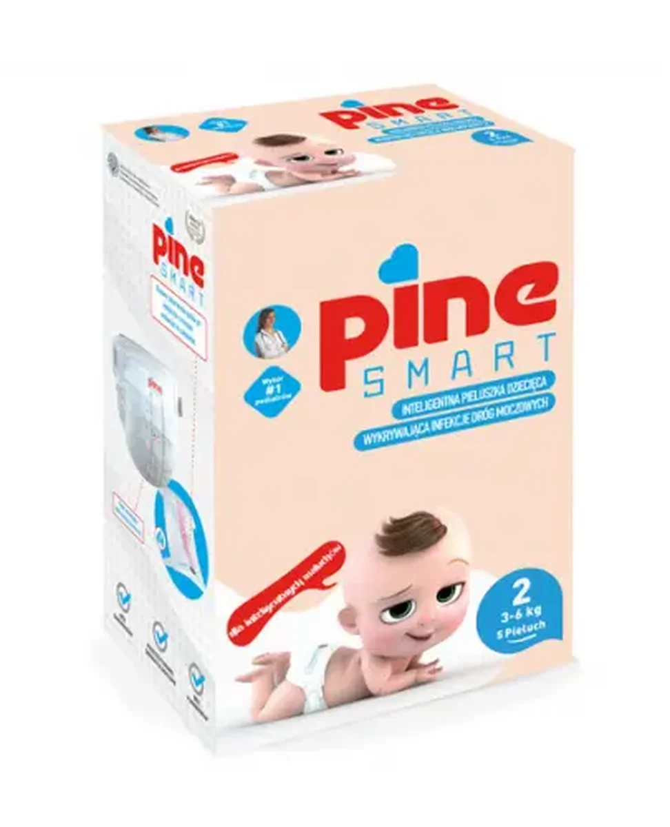 Pine Smart inteligentne pieluchy dla dzieci, mini 2 (3-6 kg), 5 sztuk ...