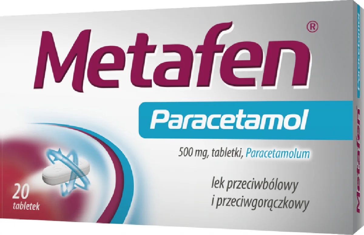 Metafen Metafen Pracetamol, 500 mg, tabletki, 20 sztuk - wapteka.pl