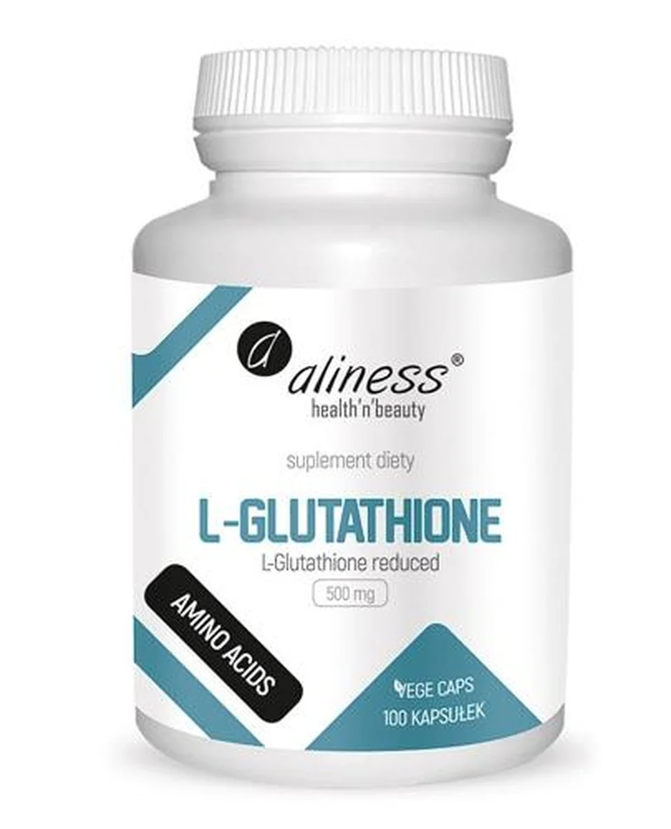 glutathione na co pomaga ALINESS L-Glutathione 500 mg, 100 kapsułek