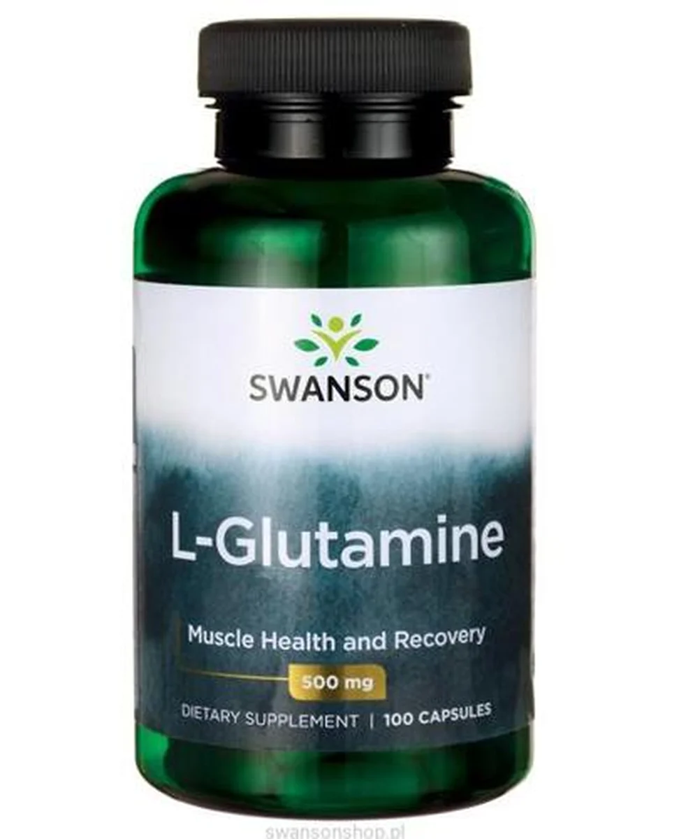 Complément L-Glutamine Swanson 500mg – 100 Gélules, Acide Aminé, Fabriqué USA